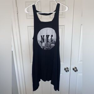 Black NYC Graphic Tank Dress